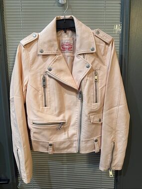 Levi's Women's Light Pink Moto Leather Jacket